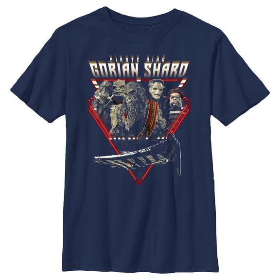 Boy's Star Wars: The Mandalorian Pirate King Gorian Shard Graphic Tee Navy Blue Medium