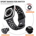 thumbnail image 2 of ZYX Breathable Sport Band for Apple Watch, Two-Tone Silicone Replacement Strap with Air Holes, Anthracite Black, 38/40/41/42mm-Series 11 10, 2 of 6