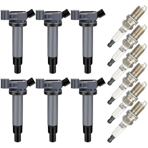 cciyu 6 ignition coils with 6 iridium Spark Plugs for Toyota for Lexus Avalon Camry Highlander Sienna ES300 RX300 V6 1 for MZFE Engine 88921393 UF-267 90080-19016