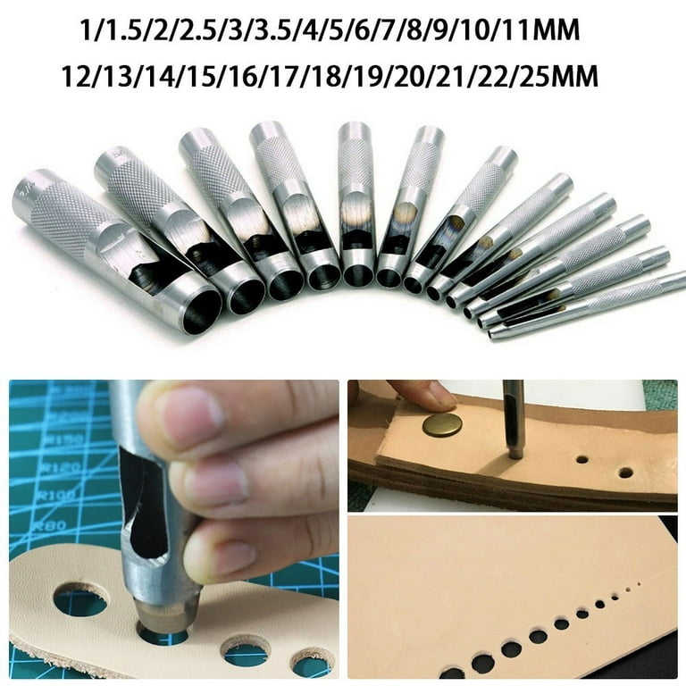 Free Shipping 1mm-10mm a set HEAVY DUTY HOLLOW HOLE PUNCH TOOL FOR LEATHER  PLASTIC WOOD BELT HOLE PUNCH