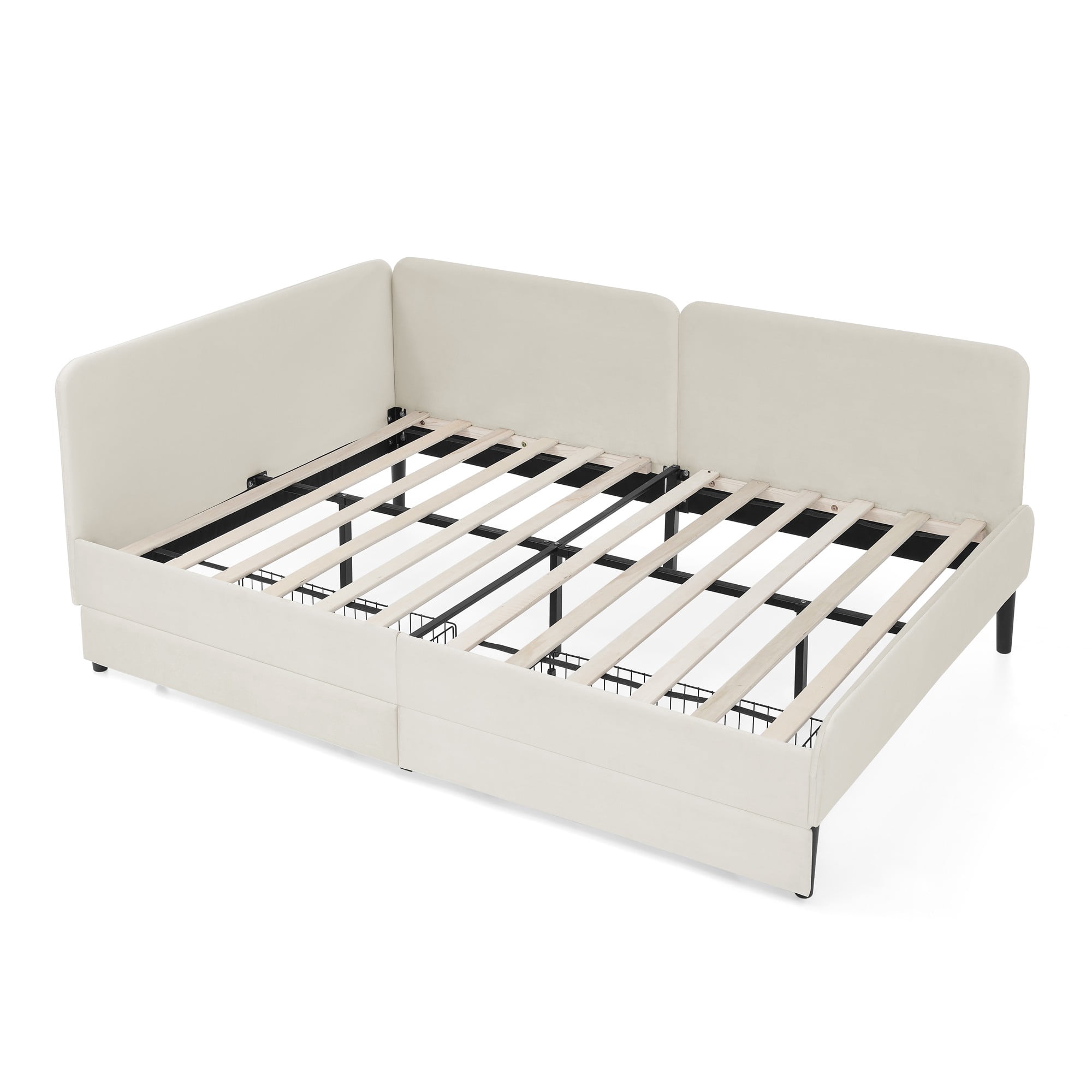 Gewnee Full Size Upholstered Velvet Daybed with 2 Storage DrawersSpace-Saving Sofa Bed for Guest Room or Apartment