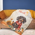 thumbnail image 4 of Happy Thanksgiving Dachshund with Turkey Pumpkins Autumn Vibes Cozy Fleece Blanket Wiener Dog Lover Gifts Idea Warm Soft Throw Blanket - 12018, 4 of 5