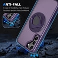 thumbnail image 4 of for Samsung Galaxy S22 5G Phone Case with Tempered Glass Screen Protector Mag-Safe Wireless Charging 360° Rotatable Invisible Kickstand Bumpers Shockproof Protective Cover for Women Purple, 4 of 14