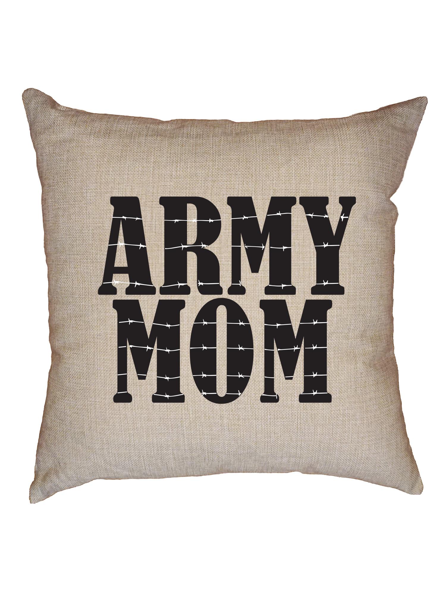 Army Mom Barbwire Military Family Troop Support Decorative Linen Throw