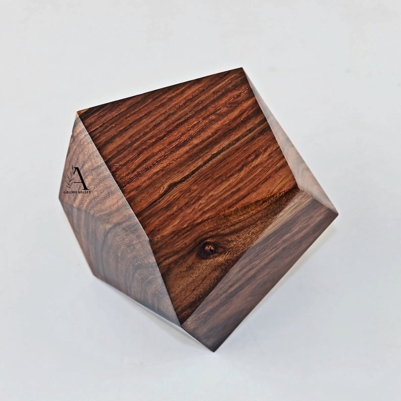 Wooden Keepsakes Urn For Human Or Pet Ashes An Abstract Design | Small Unique Keepsake Urn for your loved ones Decorative Keepsake Mini Urn