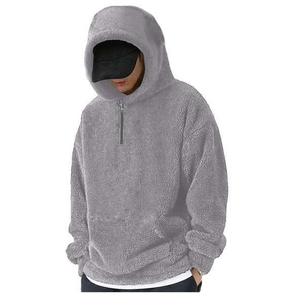 Fleece Pullover Women Men's Solid Color Long Sleeved Hooded Warm Fleece Pullover Hoodie Top Cozy and Versatile Layering Piece Fleece Hoodie Women