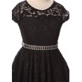 thumbnail image 3 of Lovely Floral Lace Rhinestones Skater Party Easter Flower Girl Dress for Little Girl Black 2 JK19.88S BNY Corner, 3 of 4
