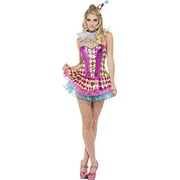 Smiffys Women's Neon Harlequin Clown Costume, Tutu Dress, Neck Ruffle and Hat, Funny Side, Serious Fun, Size 2-4, 41041