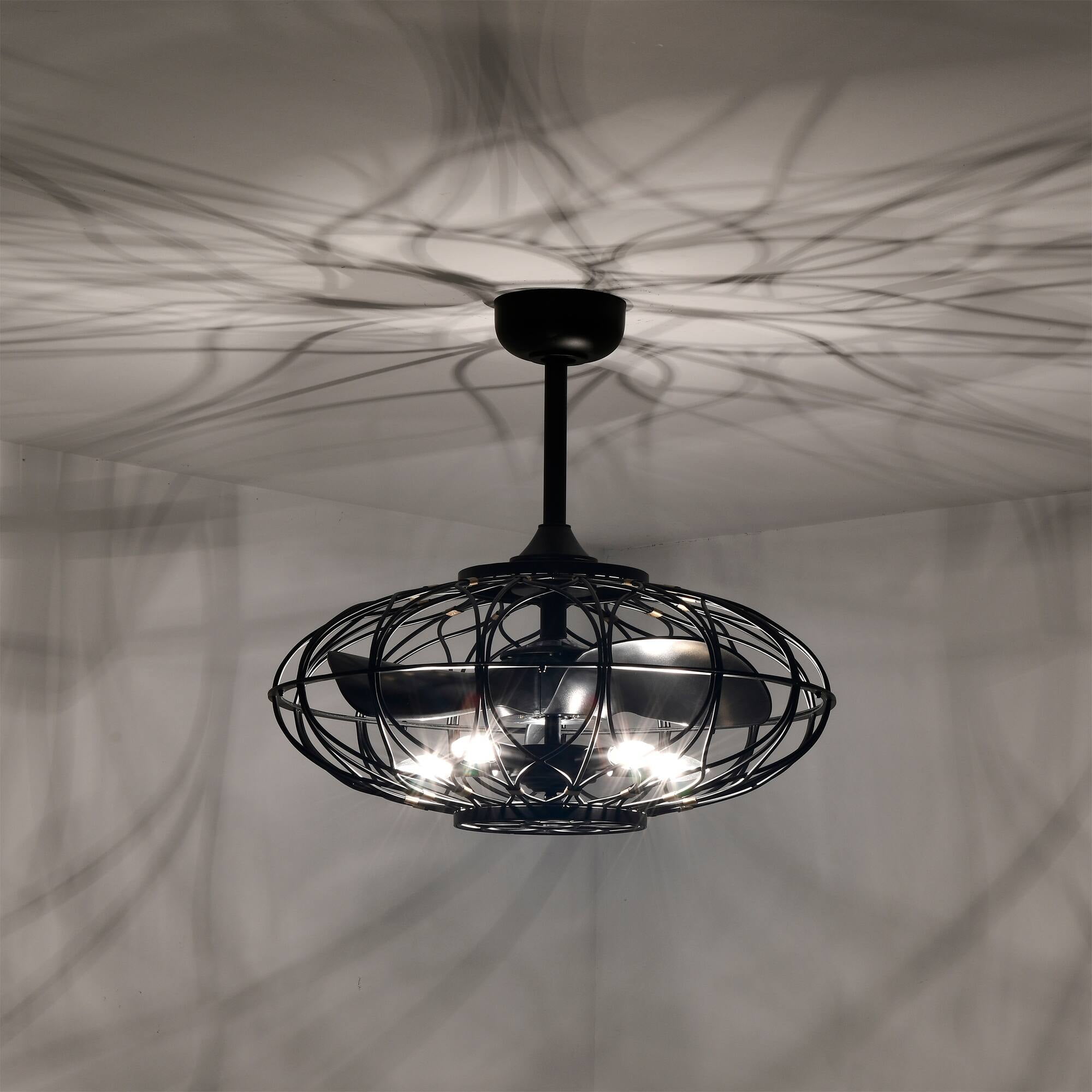 Melton 26 in. 5-Light Indoor Matte Black Finish Ceiling Fan with Light Kit