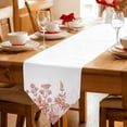 thumbnail image 2 of Table Runners 60 Inches Long, Pink Flower Cotton Linen Kitchen Dining Coffee Table Runner for Party Home Decor, Retro Autumn Floral Butterfly Botanical Tabletop Dresser Scarves Runner 13x60 Inch, 2 of 9