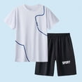 thumbnail image 2 of Boys Summer Outfits Short Sleeve Sport T-Shirt & Shorts Outfit Set, 2 of 4
