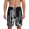 thumbnail image 1 of Fotbe Vintage Black white Plant skull Pantalones Cortos de Pijama para Hombre, Ropa de Dormir, Pantalones de Pijama Cortos para Hombre-Small, 1 of 6