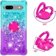 thumbnail image 2 of Clear Case for Google Pixel 7a with Kickstand for Girls Women, Liquid Glitter Sparkle Bling Cute Case Gradient Quicksand Cover for Google Pixel 7a JB Bluish Violet, 2 of 15