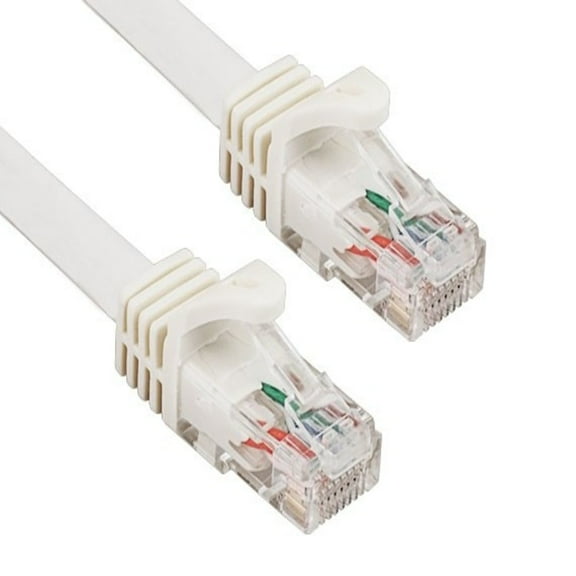 SANOXY 14ft Cat6a UTP Ethernet Patch Cable – Snagless, 24AWG Bare Copper, White