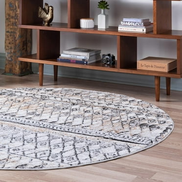 Unique Loom Leipzig Collection Area Rug - Dresden (6' 1" Round Beige/Gray)