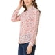 thumbnail image 4 of Camisa de mujer Inspire Chic con botones, estampado de flores, de manga larga, con cuello de punta, top de oficina, blanco-rosa con flores, 4 of 8