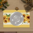 thumbnail image 5 of Linen Watercolor Sunflower Placemats Set of 4 Spring Table Mats Spring Farmhouse Sunflower Decorations and Supplies for Home Kitchen Table-12×18'''', 5 of 5
