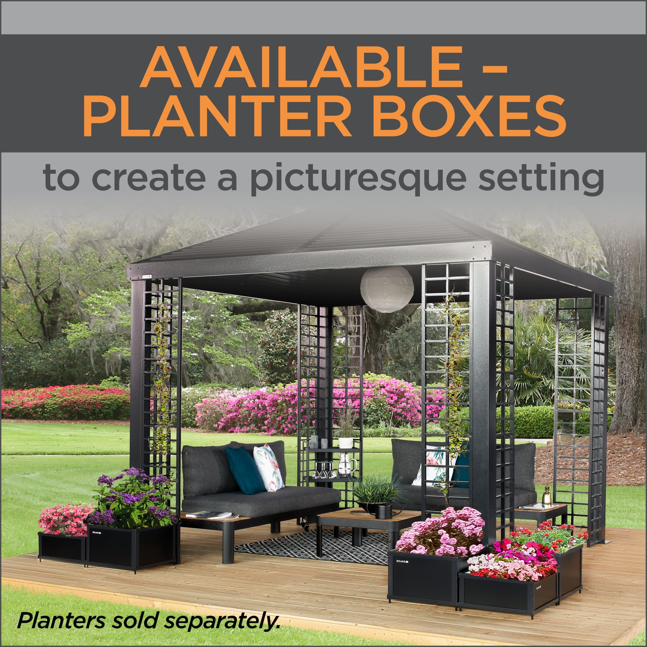 Sojag Savannah 12 x 12 x 1 ft Black Aluminum Frame Gazebo With 6
