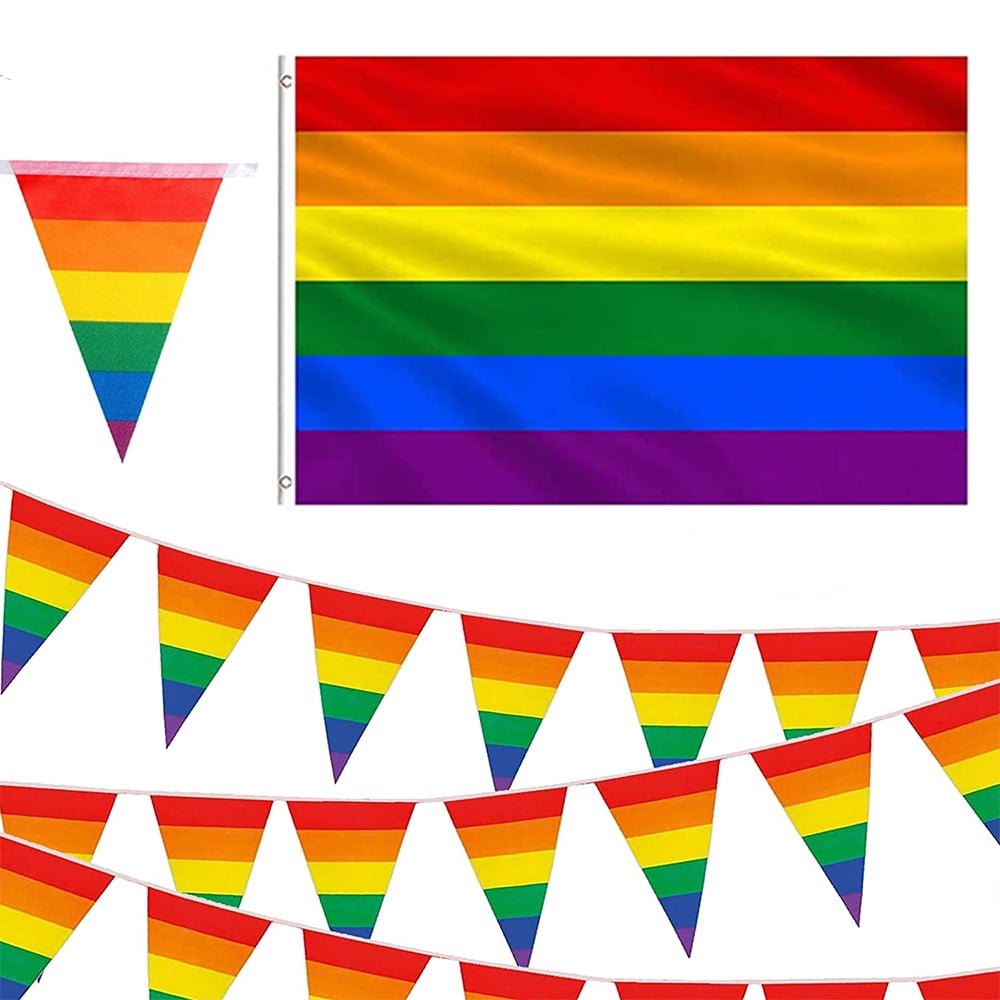Bunting Rainbow Home Pride 11 Flags 12 Ft Multi Colour LGBT Party Gay 