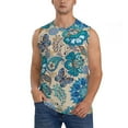 thumbnail image 2 of Goofa Vintage Floral Butterflies Printed Men's Sleeveless T-Shirt - Athletic Gym Workout Tank Top for Men - Moisture-Wicking, UPF 30+ Quick-Dry Muscle Tee-XX-Large, 2 of 8