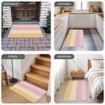thumbnail image 6 of Colorful Stripe Door Mat Indoor Outdoor,Modern Pink Red Yellow Vertical Striped Non Slip Welcome Mat with Rubber Backing,Absorbent Fabric Front Door Mats Entryway Rug for Home Patio Entrance 18"x30", 6 of 9