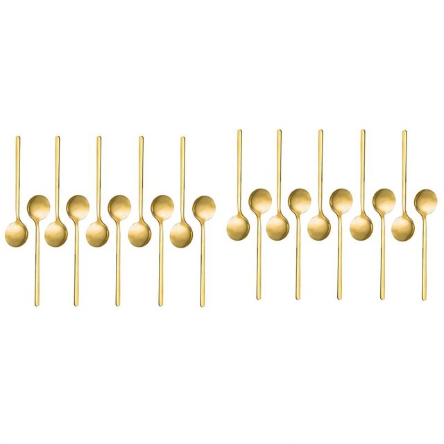 Cucharas de café expreso de acero inoxidable, 20 unidades, cucharillas para café, azúcar, postres, pasteles, helados, sopas, antipastos (doradas)