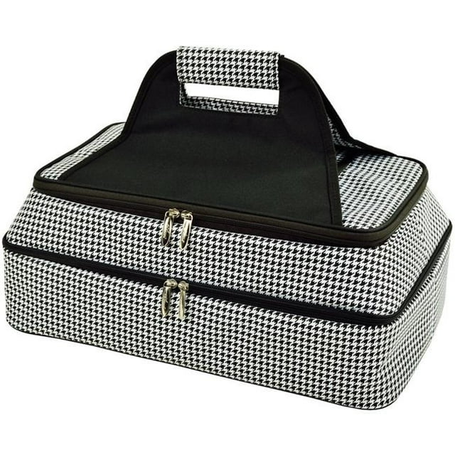 Two Layer, Hot and Cold Thermal Food Casserole Carrier - Houndstooth