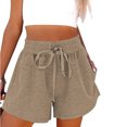 thumbnail image 5 of biudgviw Athletic Shorts for Women High Waisted Comfy Running Shorts Drawstring Wide Leg Summer Workout Sweat Shorts with Pockets, 5 of 7