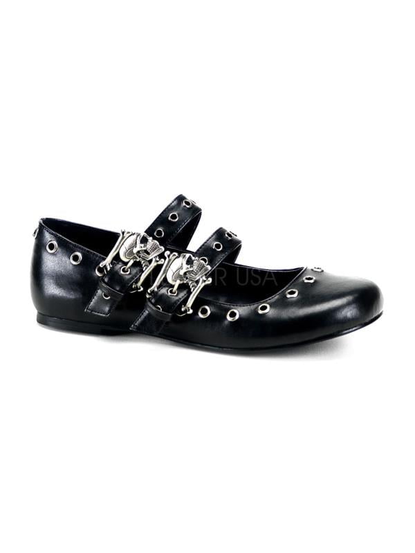DAI03/B/PU Demonia Flats Shoes BLACK Size: 11 DAI03/B/PU Demonia Flats Shoes BLACK Size: 11