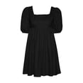 thumbnail image 5 of Aimik Ladies' Square Neckline Short Sleeve Solid Color Short Dress Summer Casual and Loose Womens Short Dress, 5 of 6