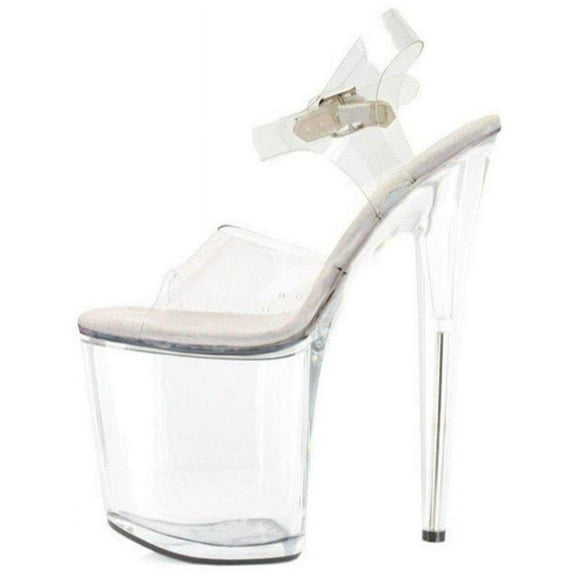 Ellie Shoes E-850-Brook 8" heel Wow! Womans Clear Sandal Clear / 12
