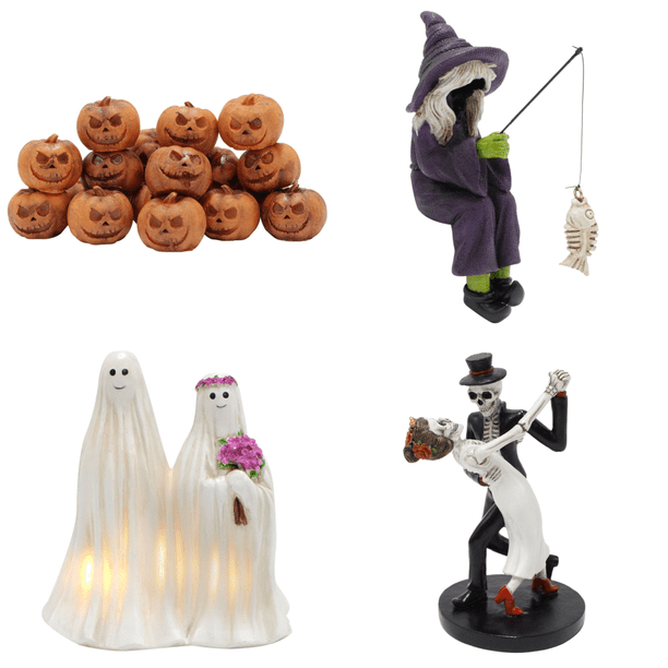 Mini Calabaza Decorativa para 20 Piezas Estatuilla Halloween Calabazas Espeluznantes