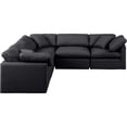 thumbnail image 3 of Meridian Furniture Indulge 105" Black Vegan Leather L-Shaped Modular Sectional, 3 of 10