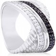 thumbnail image 1 of Silver With Black And White Cubic Zirconia Ring, 1 of 2