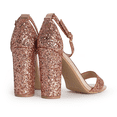 thumbnail image 4 of J. Adams Shirley High Silver Comfortable Heels for Women | Open Toe Ankle Strap Block Sandal, 4 of 5