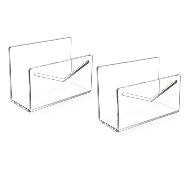 Organizador de Correo Transparente, 2 Unidades, Archivador Vertical Acrílico y Portacartas para Escritorio, Clasificador de Sobres y Billetes Livianos