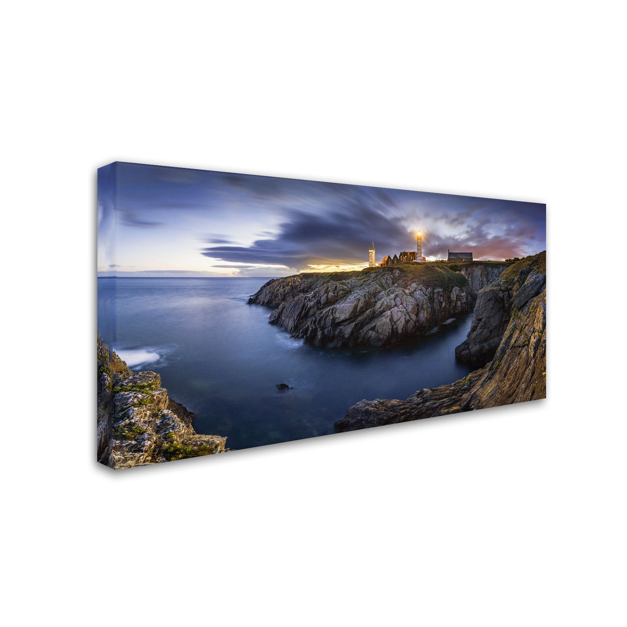 Trademark Fine Art "Blue Hour in Saint Mathieu" Canvas Art by Mathieu Rivrin