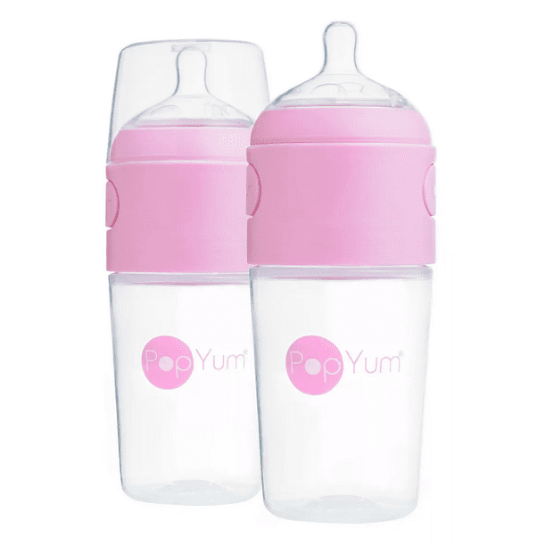 Popyum Biberón Anticólico Para Mezclar Fórmula 9oz/260ml 2pz Color Rosa Transparente