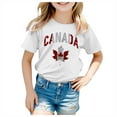 thumbnail image 1 of GDREDA Canada T-Shirts Imprimé Drapeau Filles T-Shirt à Manches Courtes Été Col Rond T-Shirt Coupe Décontractée T-Shirts Basiques, 1 of 6