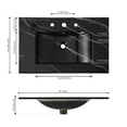 thumbnail image 6 of JONATHAN Y Ancillary 3-Hole 30 in. W x 18.25 in. D Classic Contemporary Rectangular Ceramic Single Sink Basin Vanity Top, Black Marble Effect, 6 of 8