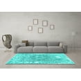 thumbnail image 3 of Ahgly Company Machine Washable Indoor Rectangle Abstract Turquoise Blue Contemporary Area Rugs, 2' x 3', 3 of 4