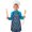 Robot and Circuits, variant on Robot and Rockets Blue Pattern Teens Aprons, Adjustable Neck Strap, Toddler & Teens Aprons for Cooking & Baking, 19x23.6 Inches