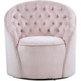 thumbnail image 5 of Meridian Furniture Alessio Pink Velvet Swivel Accent Chair, 5 of 6