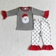 thumbnail image 2 of Ropa de Boutique para niños, pijamas con bordado navideño de Papá Noel, mangas Rojas, grises, traje de niña, pantalones de lunares, conjunto para niños, 2 of 4