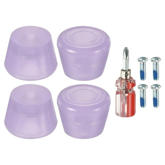 Uxcell Roller Skate Toe Stops with Screwdriver 82A Rubber Brake Stoppers Block, Purple 2 Pair