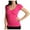 Pink, variant on Women Seamless Low Cut Scoop Neck Short Sleeve Tee Shirt Slim Fit Solid Color T-Shirt