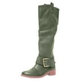thumbnail image 4 of Puntoco Women Winter Boots Clearanc Women'S Ladies Knee High Riding Boots Thick Heels Leather Shoes Green 8.5(40), 4 of 4