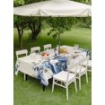 thumbnail image 3 of Outdoor Tablecloth with Umbrella Hole and Zipper, Fall Blue Rectangle Table Cloth 60x84 Inch Waterproof Tablecloth, Thanksgiving White Pumpkin Vintage Eucalyptus Picnic Table Cover for Patio Camping, 3 of 7
