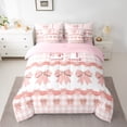 thumbnail image 2 of Erosebridal Pink Alphabet Bedding Queen Size,Geometric Buffalo Bedding Sets Queen Size,Letter Personalized Comforter Sets with Sheets,Microfiber Kawaii Room Decorative,Reversible,7 Pieces, 2 of 6