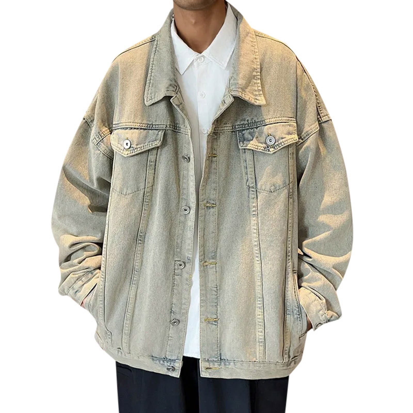 Denim jacket men oversized best sale